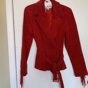 Mint condition red suede fringed jacket